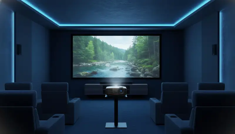 Perfektes Bild: Rahmenleinwand im Heimkino