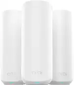 NETGEAR Orbi Serie 370 | Mesh WiFi 7 System | RBE373 | Mesh WiFi 7 Routerund 2 Satelliten| Bis zu 3,6 Gbit/s | Abdeckung bis 360 m² und 70 Geräte | 2,5-GB-Internetport | Dual-Band BE3600 | Weiß