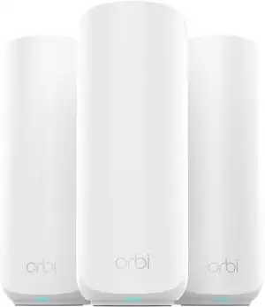 NETGEAR Orbi Serie 370 | Mesh WiFi 7 System | RBE373 | Mesh WiFi 7 Routerund 2 Satelliten| Bis zu 3,6 Gbit/s | Abdeckung bis 360 m² und 70 Geräte | 2,5-GB-Internetport | Dual-Band BE3600 | Weiß