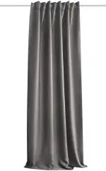 HOMEbasics | Akustikvorhang Uni | ACUSTICO | Lärm-, Hitze-, Kälte- und Zugluft-Schutz + abdunkelnd | grau | 225 x 135 cm