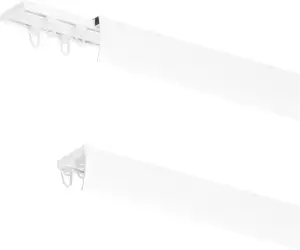 Aluminium Vorhangschiene 150 cm mit METALL-Halterungen für Deckenmontage - ZWEIS