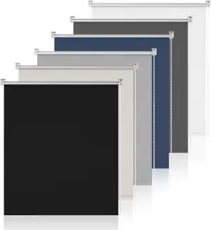 Verdunklungsrollo ohne Bohren Rollos für Fenster Verdunkelung Schwarz B40 x H170 cm Thermorollo I...