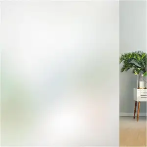Lifetree Fensterfolie Blickdicht [44.5x200cm] – Selbstklebende Milchglasfolie fü