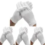 24 Stück (12 Paar) weiße Baumwollhandschuhe für trockene Hände, feuchtigkeitsspendend, Kosmetik, Ekzem, Spa und Münzschmuck, Inspektion, Servierhandsc