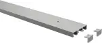 INTERDECO Gardinenschiene, Vorhangschiene und Deckenschiene 2-läufig aus Aluminium, flache Objektschiene, Silber-Grau, vorgebohrt, zur einfachen Deckenmontage, Typ 15201200, 100 cm