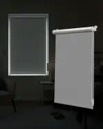 Victoria M. Tenebra Thermorollo Klemmfix Rollo, Verdunkelungsrollo, Hitzeschutz, Sichtschutz, Ohne Bohren, inkl. Montagematerial, 130 x 160 cm, Grau