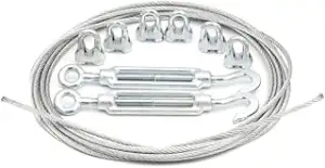 Drahtseil 5mm Durchmesser 5m Länge - Stahlseil Set mit 6x Drahtseilklemmen und 2