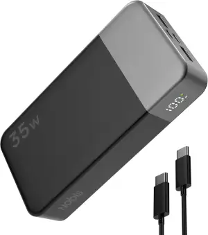 NOBIS Power Bank, Powerbank 20000mAh, 35W Externe Handyakkus Fast Charging, Exte