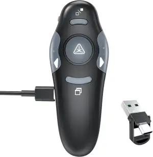 Presenter [USB C+Wiederaufladbar], Powerpoint Presenter Pointer für Präsentationen, kabelloser Präsentationsfernbedienung, Powerpoint Fernbedienung Präsenter für Windows Computer Laptop Mac