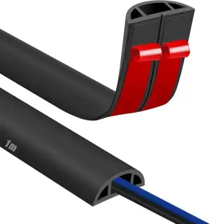 Kabelkanal Selbstklebend Boden Kabelbrücke 1M Fussboden Kabelkanal Flexibler PVC