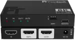 FeinTech SP210 HDMI 2.1 Splitter 4K 120Hz 8K VRR ALLM, Verteiler mit Downscaler für 2 Monitore gl...