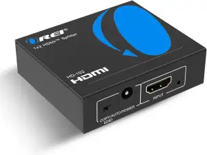 OREI HDMI Splitter 1 in 2 Out - 1x2 HDMI Display Duplicate/Mirror - Powered Spli