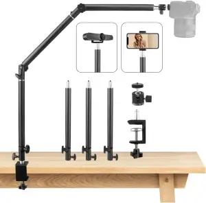 MS05 Kamera Tischstativ Overhead Stativ mit 1/4" Kugelkopf, Klemmstativ Flexibel