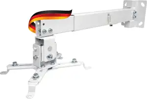 SCHWAIGER Beamer Deckenhalterung Wandhalterung Projektor Halterung universal neigbar drehbar schwenkbar 20kg Tragkraft Wand Decke weiß für Heimkino Büro Wohnzimmer Konferenzraum