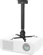 QWORK® Universal Beamerhalterungen Decke, 360° Drehbar, 15° Neigbarer Winkel, Teleskop 40-63 cm, Belastbar bis 15 kg - Schwarz
