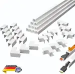 Kabelkanal Set weiß selbstklebend 10m (1,2 x 1,2 x 100 cm) - VDE geprüft - Made in Europe - mit extr