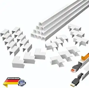 Kabelkanal Set weiß selbstklebend 10m (1,2 x 1,2 x 100 cm) - VDE geprüft - Made 