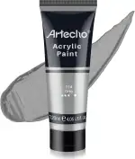 Artecho Acrylfarbe Grau 120 ml, Wasserfest und Lichtecht, Schnell Trocknend, Acrylfarbe für Leinwand, Holz, Stoff, Handwerk, Leder und Stein.