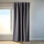 Homing Akustikvorhang Kalin Basalt | Schlaufenvorhang inkl. Multifunktionsband | Blickdichter Vorhang Schlafzimmer & Wohnzimmer | Vorhang Blickdicht mit verdeckten Schlaufen | 140x245 cm | 1 STK.