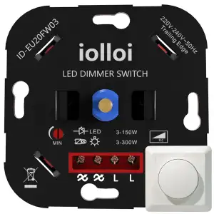 LED Dimmer Schalter, Drehdimmer Unterputz Dimmschalter für Dimmbare LEDs 3–150W 
