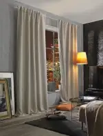 HOMEbasics | Akustikvorhang Uni | ACUSTICO | Lärm-, Hitze-, Kälte- und Zugluft-Schutz + abdunkelnd | Natur | 225 x 135 cm