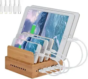 Yisen Handy Ladestation USB Ladegerät mehrfach Ladestation für mehrere Geräte Sm