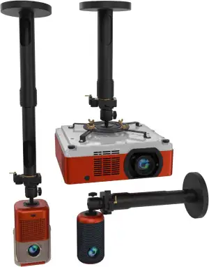 Universal-Projektorhalterung – verstellbare Decken- oder ausziehbare Wandhalterung für Mini-Projektoren für Büro und Zuhause – voll beweglich, einfache Installation, 360° schwenkbar, Länge 13,8“ - 21“