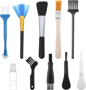 Bewudy 10 Stück Antistatische Bürste Reinigungsbürsten Set, Nylon Computer Reinigungs Set Tragbar...