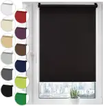 Verdunkelungsrollo Klemmfix ohne Bohren 30cm x 150cm Schwarz Verdunklungsrollo Fensterrollo Rollo...