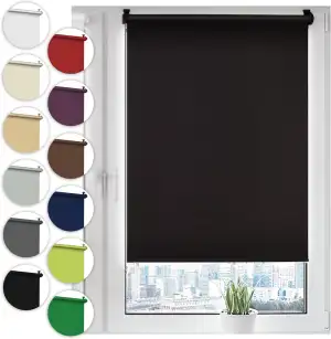 Verdunkelungsrollo Klemmfix ohne Bohren 30cm x 150cm Schwarz Verdunklungsrollo Fensterrollo Rollo...
