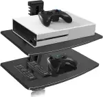 suptek 2 Floating Regal Multimedia Wandregal TV Rack Wandhalterung Mit Verstärktem Gehärtetem Glasregal Für DVD-Player/Kabel-Boxen/Spielkonsolen/TV Zubehör Schwarz CS202