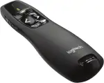 Logitech R400 Presenter, Kabellose 2.4 GHz Verbindung via USB-Empfänger, 15m Reichweite, Roter Laserpointer, Intuitive Bedienelemente, 6 Tasten, Batterieanzeige, PC - Schwarz
