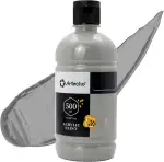 Artecho Acrylfarbe Grau 500 ml, Wasserfest und Lichtecht, Schnell Trocknend, Acrylfarbe für Leinwand, Holz, Stoff, Handwerk, Leder und Stein.
