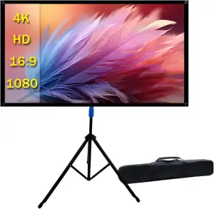 Beamer Leinwand mit Stativ 60" Tragbar Projektor Leinwand HD 4K 16: 9 Projektion