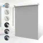 Verdunklungsrollo Klemmfix ohne Bohren Rollos für Fenster Innen B40 x H170 cm Hellgrau Thermoroll...