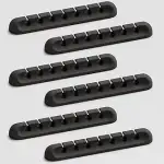 Kabelhalter Kabelclips, 7-Schlitze[6 Stück] kabelmanagement Selbstklebend Kabel Organizer Vielzwe...