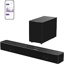 ULTIMEA 2.1ch Soundbar mit kabellosem Subwoofer, 240W Spitzenleistung, VoiceMX & BassMX, App mit ...