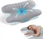 A-Pce Memory Foam-Kissen, Nackenstützkissen für Seiten-, Bauch- und Rückenschläfer, mit kühlendem, abnehmbarem Kissenbezug, lindert Nacken- und Schulterschmerzen,Grau