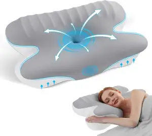 A-Pce Memory Foam-Kissen, Nackenstützkissen für Seiten-, Bauch- und Rückenschläf