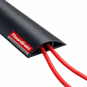 Floordirekt Fussboden Kabelkanal Stolperschutz - Schwarz 1,8m - Boden Kabelschut