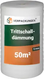 BB-Verpackungen 50 m² Trittschalldämmung 1,0 x 50 m (5 mm stark, sehr gute Schall- und Wärmedämmung) - Sets zwischen 25 m² und 250 m²