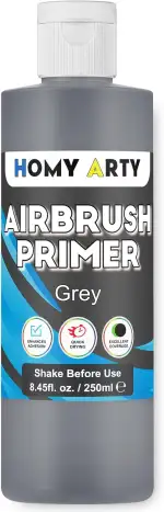 Airbrush Primer - Grau Acrylgrundierung für Airbrush, 250 ml schnelltrocknende, matte Grundierung, für Airbrush Farbe mit ausgezeichneter Haftung auf Kunststoffmodellen, Metall, Leinwand