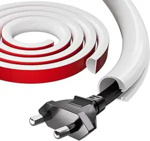 1m Kabelkanal Weiß Selbstklebend Mini,Flexibler Silikon Halbrund Kabelkanäle,Kab