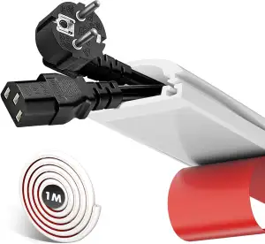 1 m Silikon Kabelkanal Klein für 2-3 Kabel, Kabelkanal Weiß Selbstklebend, Flexi