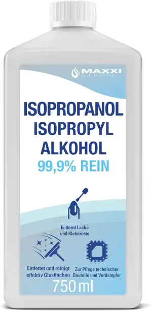 Maxxi Clean | Reines Isopropanol (99,9%) Reinigungsalkohol | 1x 750 ml Fettlöser