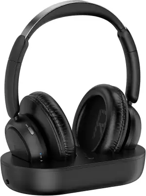 Funkkopfhörer für Fernseher, kabellose TV-Kopfhörer mit TV-Sender-Ladestation fü