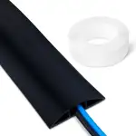 Amazon Basics Bodenkabelabdeckung, 1.82 m lang, 6.6 cm Durchmesser, Schwarz