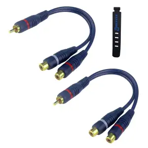 Cinch Splitter Kabel Cinch Y Adapter 15cm Subwoofer für Phono,AV,Coaxial Audio R