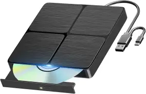 Externes Blu Ray CD DVD Laufwerk, USB 3.0 Typ-C 3D Bluray CD DVD BD Brenner Player Schlankes Bluray DVD Laufwerk für MacBook Laptop Desktop PC Laptop Kompatibel mit Mac OS Windows XP/7/8/10/11