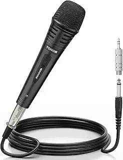 TONOR Dynamischer Mikrofon mit 16ft/5m XLR Kabel, 6,35mm Klinke Handmikrofon Mic